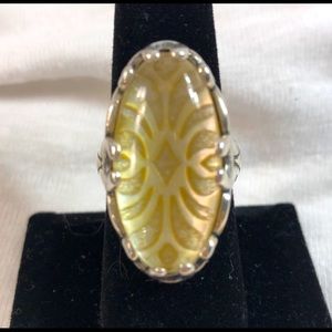🎉MARKDOWN!!!  Stunning Carolyn Pollack MotherofPearl CarvedRing